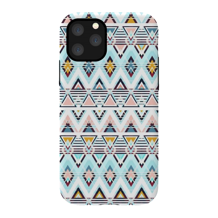 iPhone 11 Pro StrongFit Colorful ethnic tribal triangles by Oana 