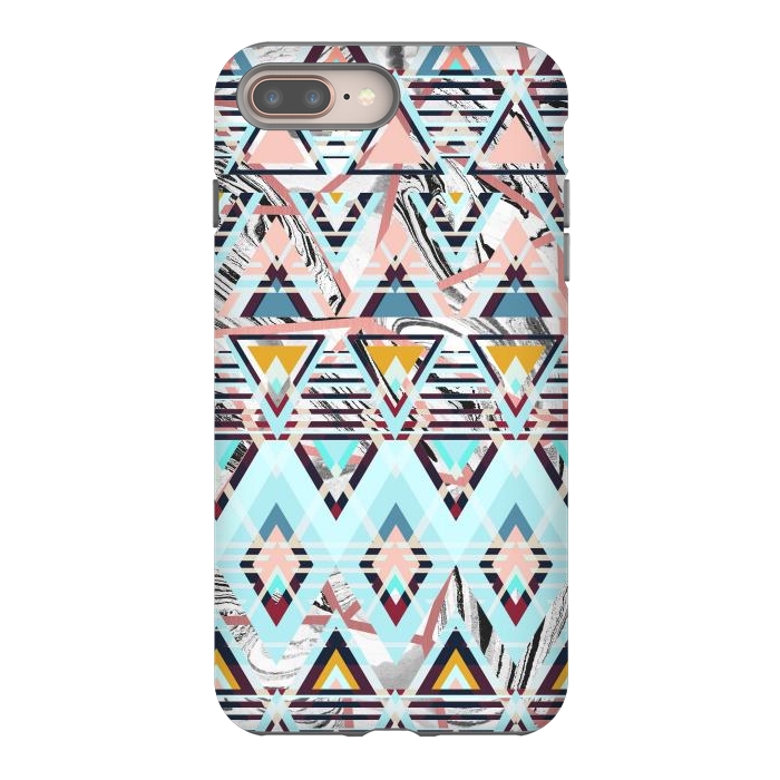 iPhone 7 plus StrongFit Colorful brushed tribal triangles by Oana 