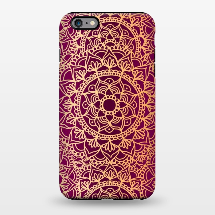 iPhone 6/6s plus StrongFit Pink and Yellow Mandala Pattern by Julie Erin Designs
