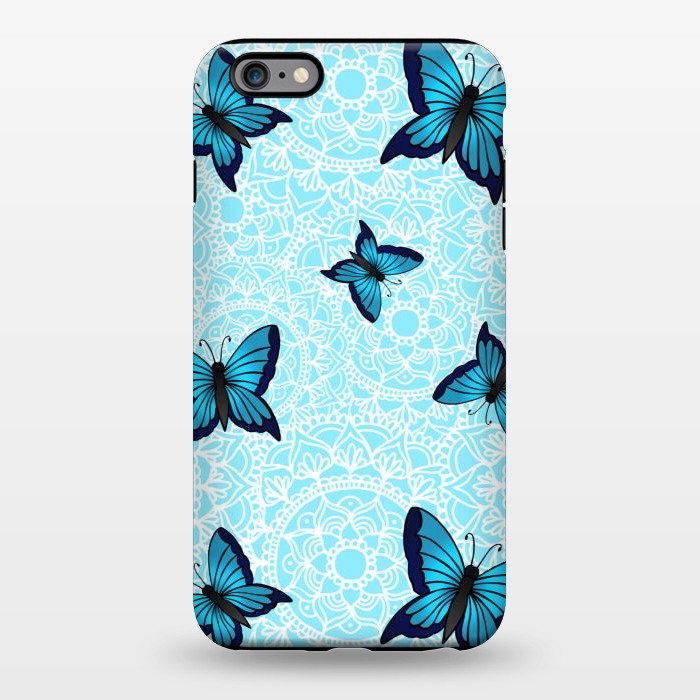 iPhone 6/6s plus StrongFit Blue Butterfly Mandala Pattern by Julie Erin Designs