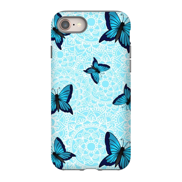 iPhone SE StrongFit Blue Butterfly Mandala Pattern by Julie Erin Designs