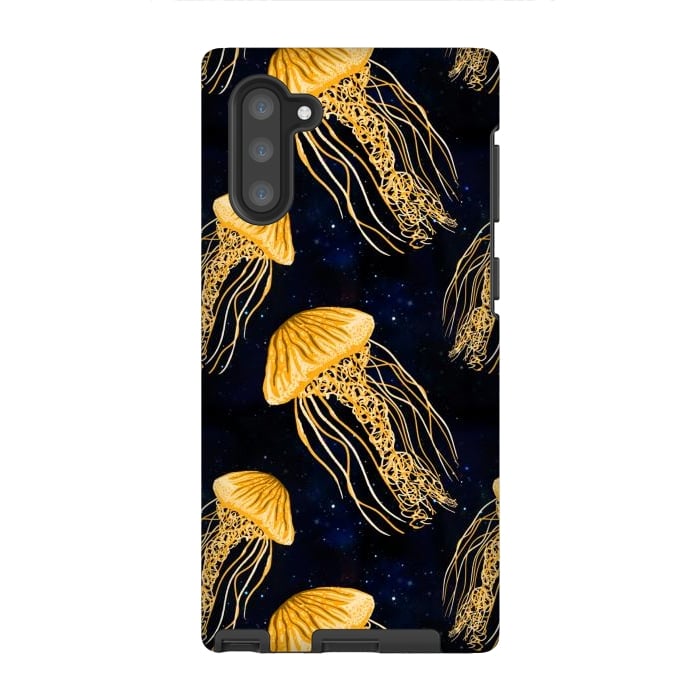 Galaxy Note 10 StrongFit Galaxy Jellyfish Pattern by Julie Erin Designs