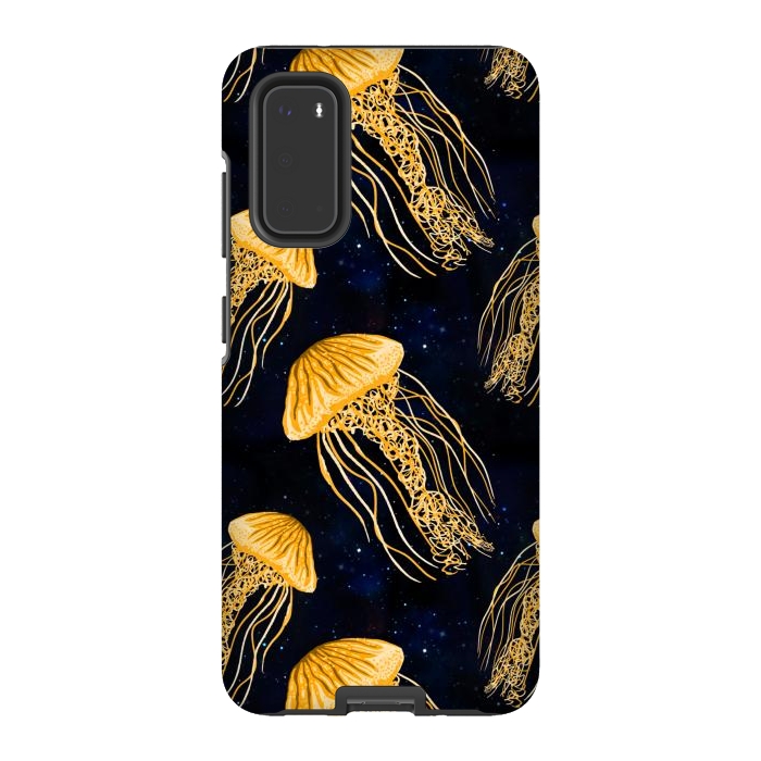 Galaxy S20 StrongFit Galaxy Jellyfish Pattern by Julie Erin Designs