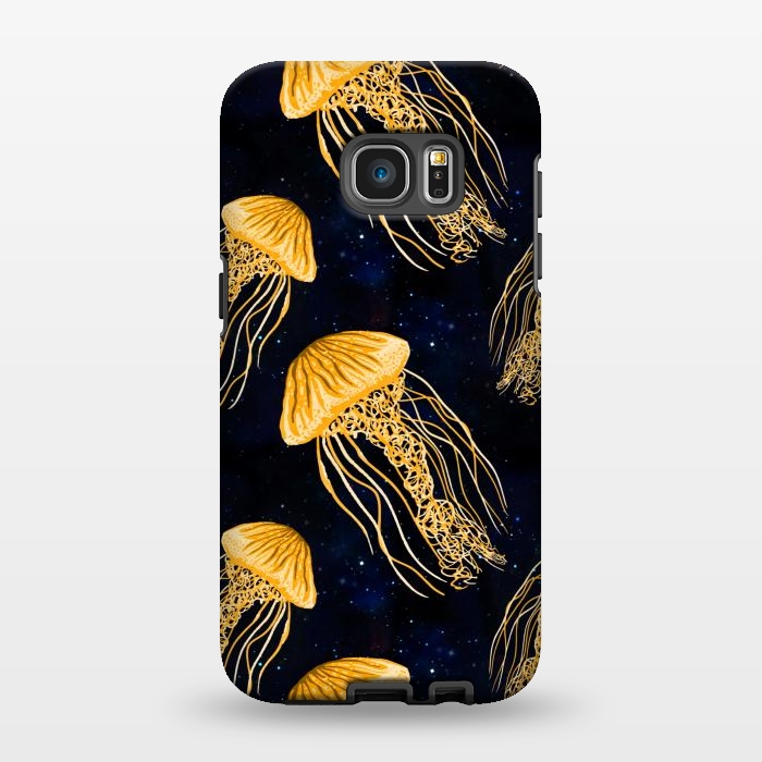 Galaxy S7 EDGE StrongFit Galaxy Jellyfish Pattern by Julie Erin Designs