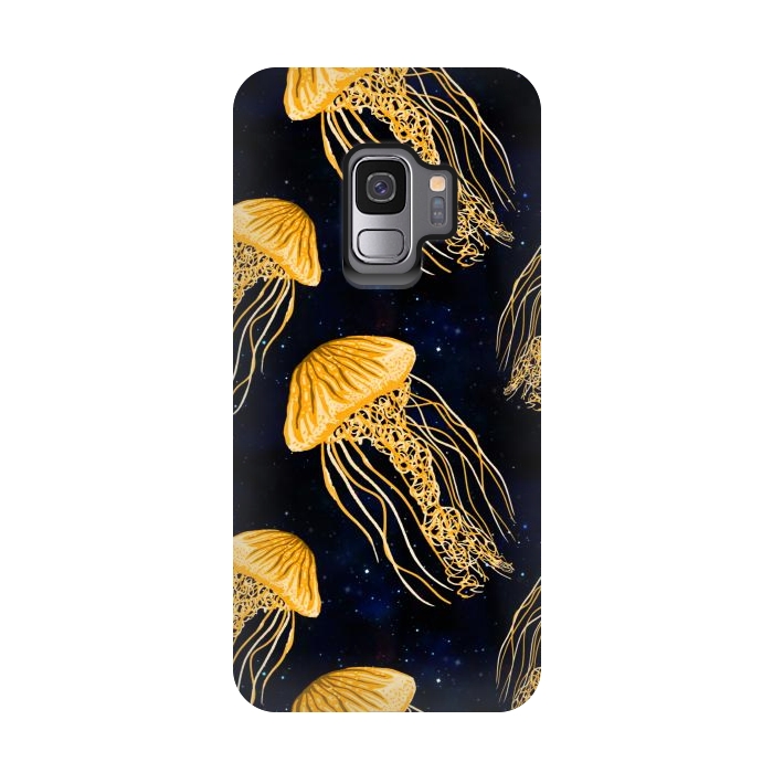Galaxy S9 StrongFit Galaxy Jellyfish Pattern by Julie Erin Designs