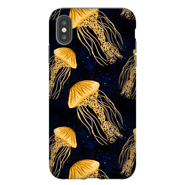iPhone Xs Max StrongFit Galaxy Jellyfish Pattern by Julie Erin Designs