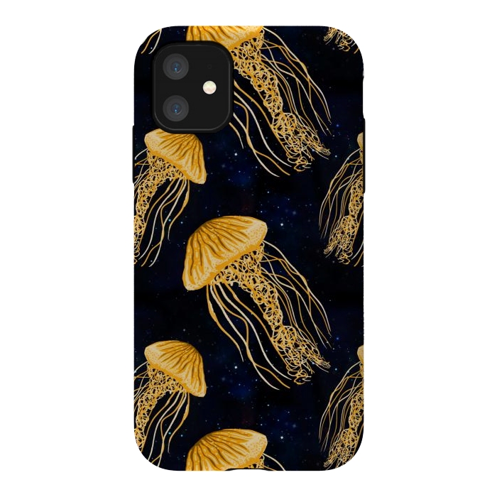 iPhone 11 StrongFit Galaxy Jellyfish Pattern by Julie Erin Designs