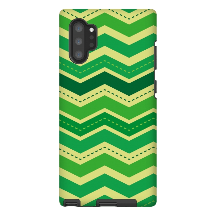 Galaxy Note 10 plus StrongFit zig zag green pattern 2 by MALLIKA