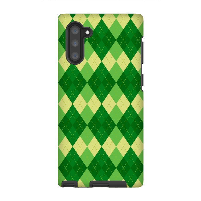 Galaxy Note 10 StrongFit diamond green pattern by MALLIKA