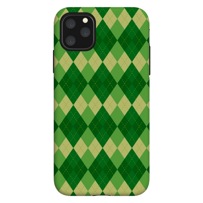 iPhone 11 Pro Max StrongFit diamond green pattern by MALLIKA
