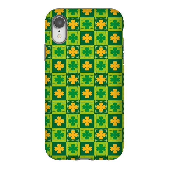 iPhone Xr StrongFit YELLOW GREEN LEAVES PATTERN by MALLIKA