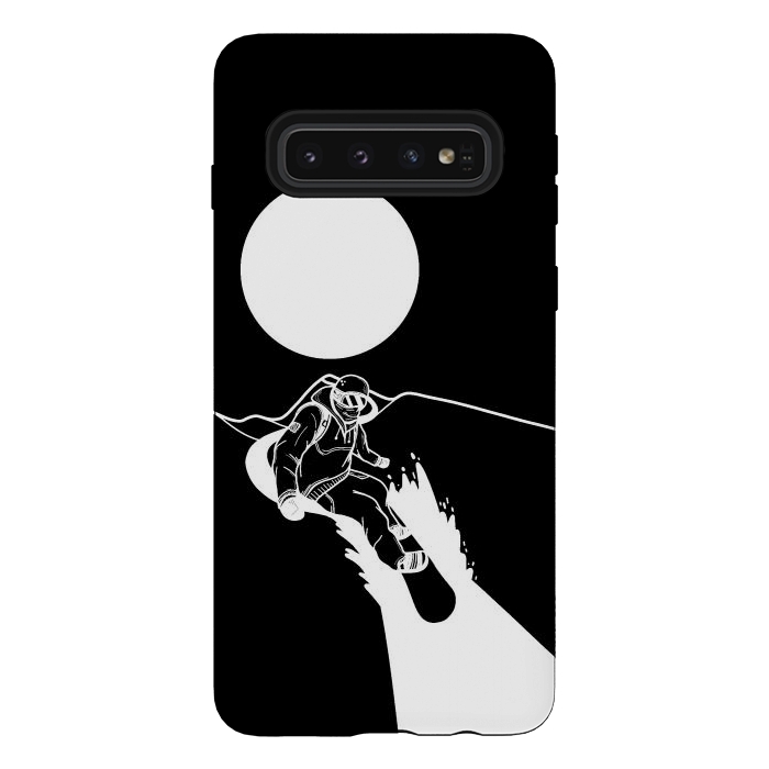 Galaxy S10 StrongFit The snowboarder by Steve Wade (Swade)