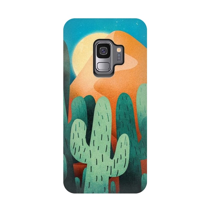Galaxy S9 StrongFit Sand cactus mountains by Steve Wade (Swade)