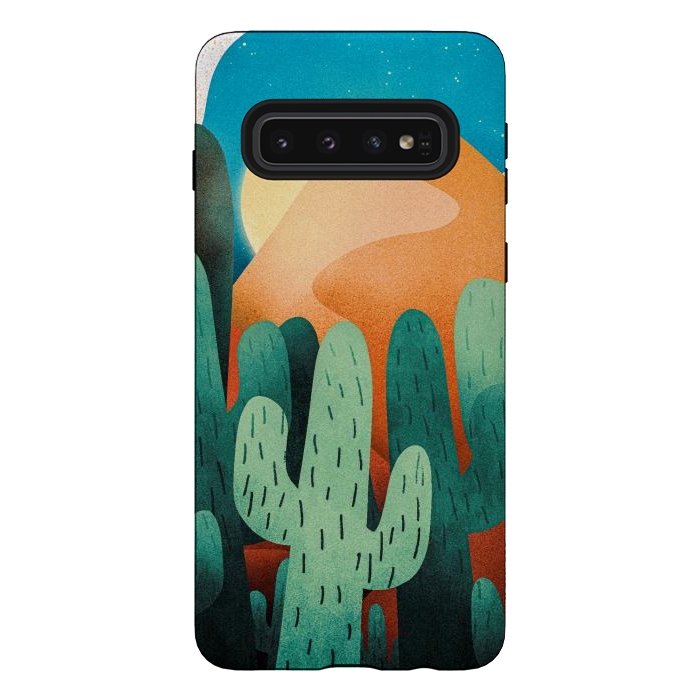 Galaxy S10 StrongFit Sand cactus mountains by Steve Wade (Swade)