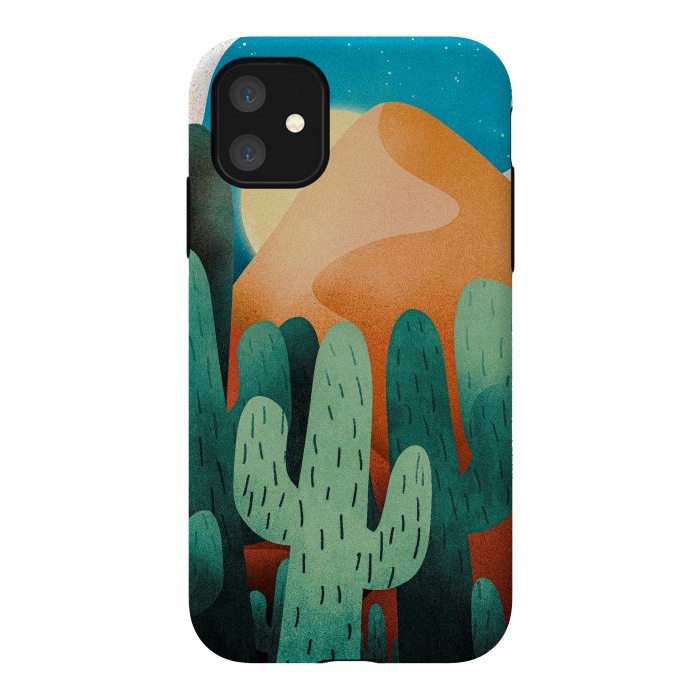 iPhone 11 StrongFit Sand cactus mountains by Steve Wade (Swade)