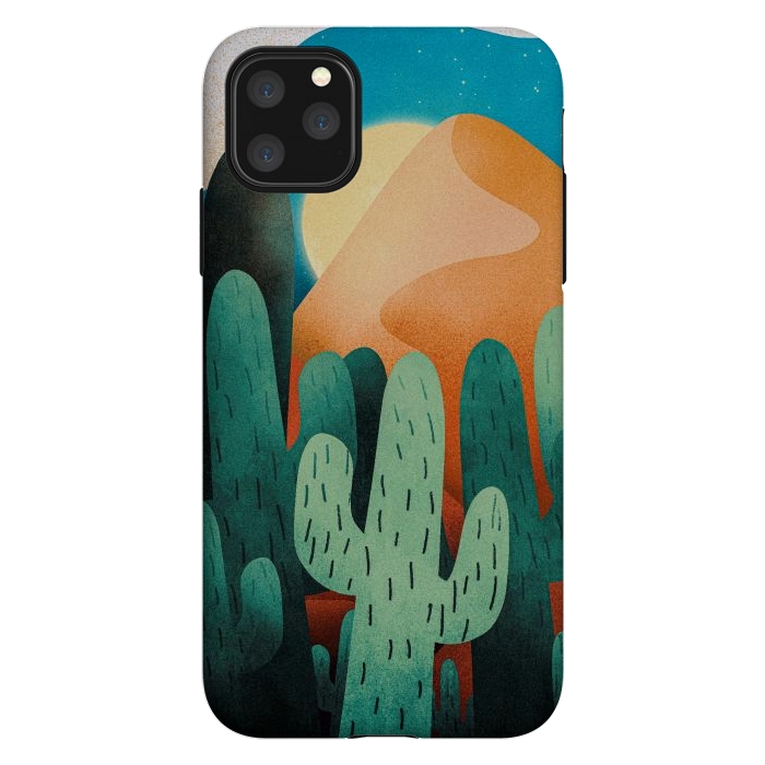 iPhone 11 Pro Max StrongFit Sand cactus mountains by Steve Wade (Swade)