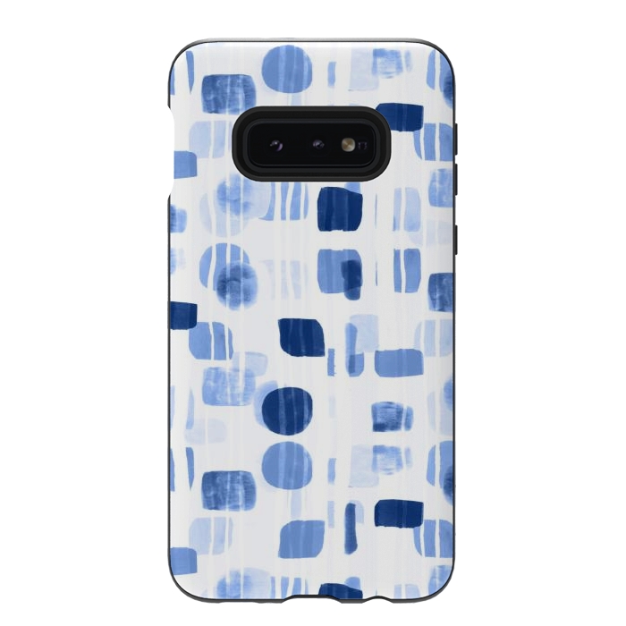 Galaxy S10e StrongFit Blue Abstract Gouache Shapes  by Tigatiga