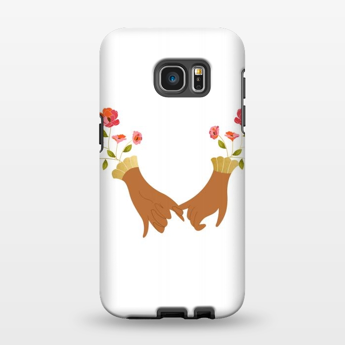 Galaxy S7 EDGE StrongFit I Pinky Promise | Valentine's Day Love Friendship | Floral Botanical Join Hands Forever by Uma Prabhakar Gokhale
