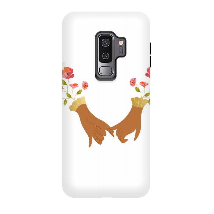Galaxy S9 plus StrongFit I Pinky Promise | Valentine's Day Love Friendship | Floral Botanical Join Hands Forever by Uma Prabhakar Gokhale