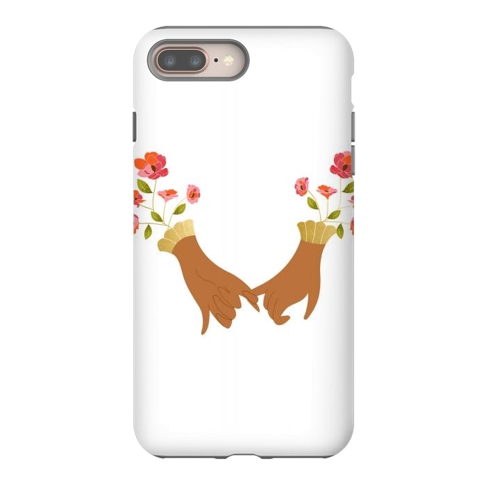 iPhone 8 plus StrongFit I Pinky Promise | Valentine's Day Love Friendship | Floral Botanical Join Hands Forever by Uma Prabhakar Gokhale