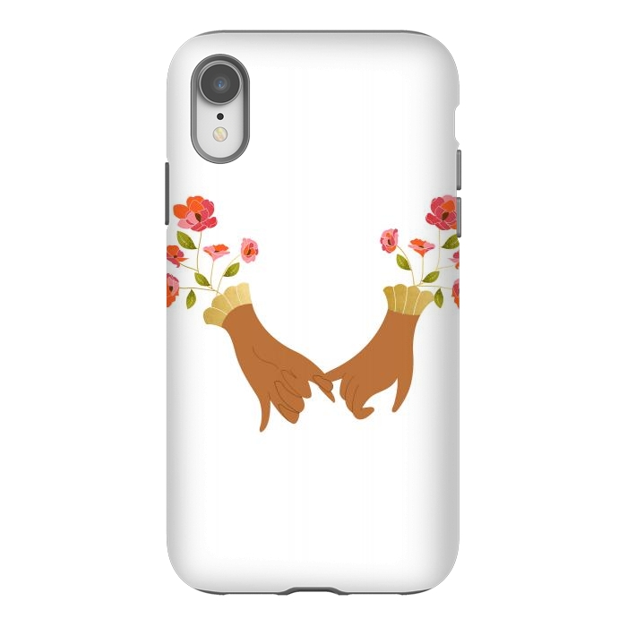 iPhone Xr StrongFit I Pinky Promise | Valentine's Day Love Friendship | Floral Botanical Join Hands Forever by Uma Prabhakar Gokhale