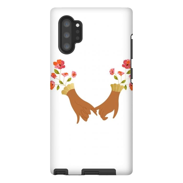 Galaxy Note 10 plus StrongFit I Pinky Promise | Valentine's Day Love Friendship | Floral Botanical Join Hands Forever by Uma Prabhakar Gokhale
