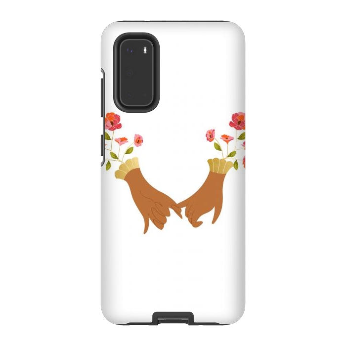 Galaxy S20 StrongFit I Pinky Promise | Valentine's Day Love Friendship | Floral Botanical Join Hands Forever by Uma Prabhakar Gokhale