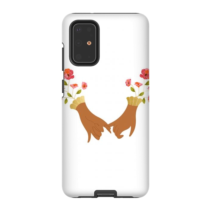 Galaxy S20 Plus StrongFit I Pinky Promise | Valentine's Day Love Friendship | Floral Botanical Join Hands Forever by Uma Prabhakar Gokhale