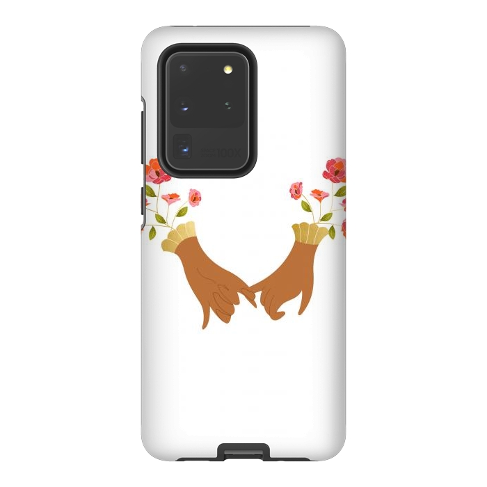 Galaxy S20 Ultra StrongFit I Pinky Promise | Valentine's Day Love Friendship | Floral Botanical Join Hands Forever by Uma Prabhakar Gokhale