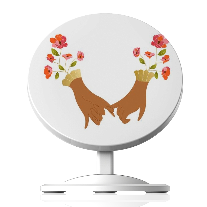 Wireless Charging Docks Designers charger I Pinky Promise | Valentine's Day Love Friendship | Floral Botanical Join Hands Forever by Uma Prabhakar Gokhale