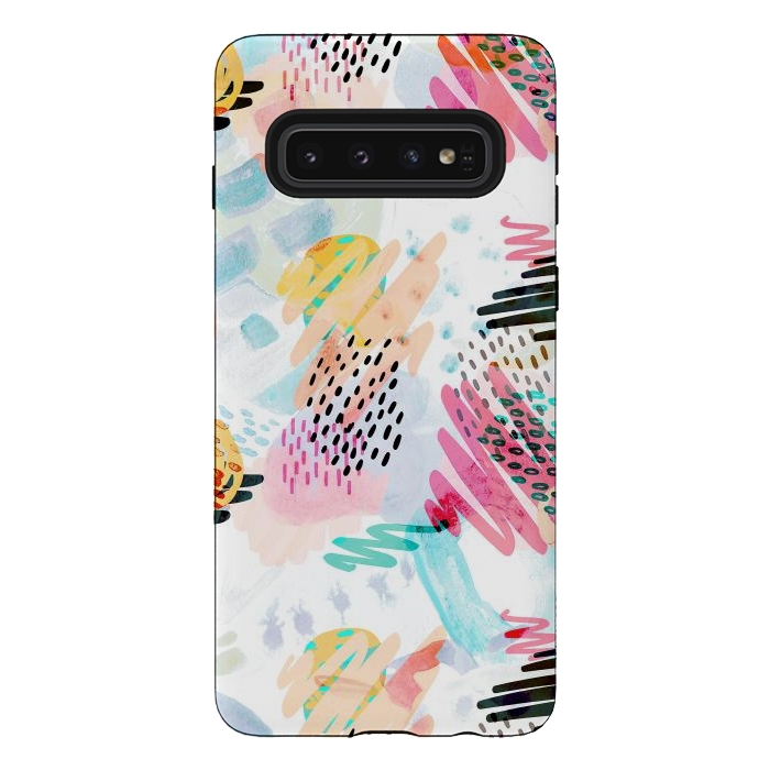 Galaxy S10 StrongFit Fun colorful summer doodles by Oana 