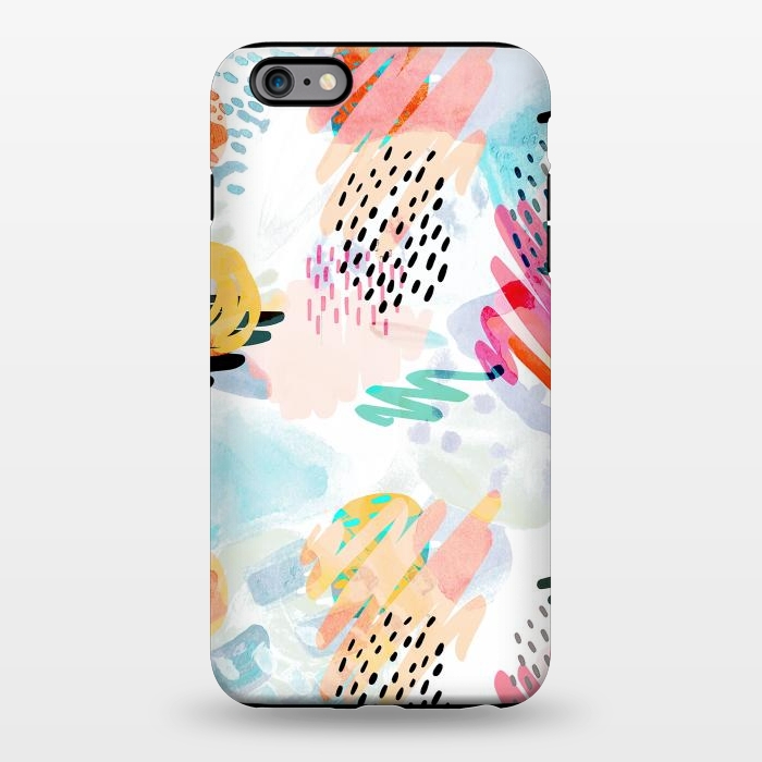 iPhone 6/6s plus StrongFit Playful paint splats and brushed doodles by Oana 