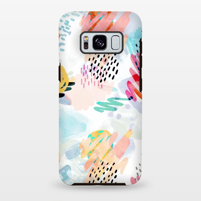 Galaxy S8 plus StrongFit Playful paint splats and brushed doodles by Oana 