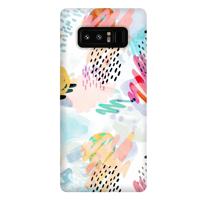 Galaxy Note 8 StrongFit Playful paint splats and brushed doodles by Oana 