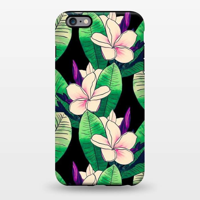 iPhone 6/6s plus StrongFit Stylish Plumeria Flower Tropical Green Foliage Design by InovArts