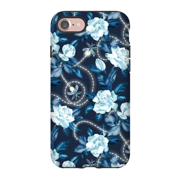 iPhone 7 StrongFit Midnight Sparkles - fireflies and flowers by Micklyn Le Feuvre