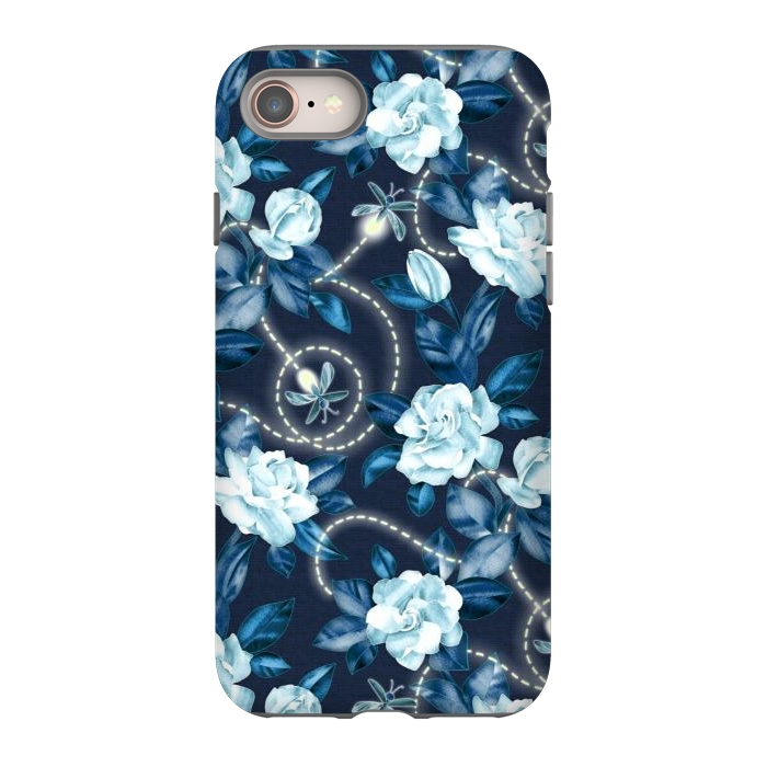 iPhone 8 StrongFit Midnight Sparkles - fireflies and flowers by Micklyn Le Feuvre