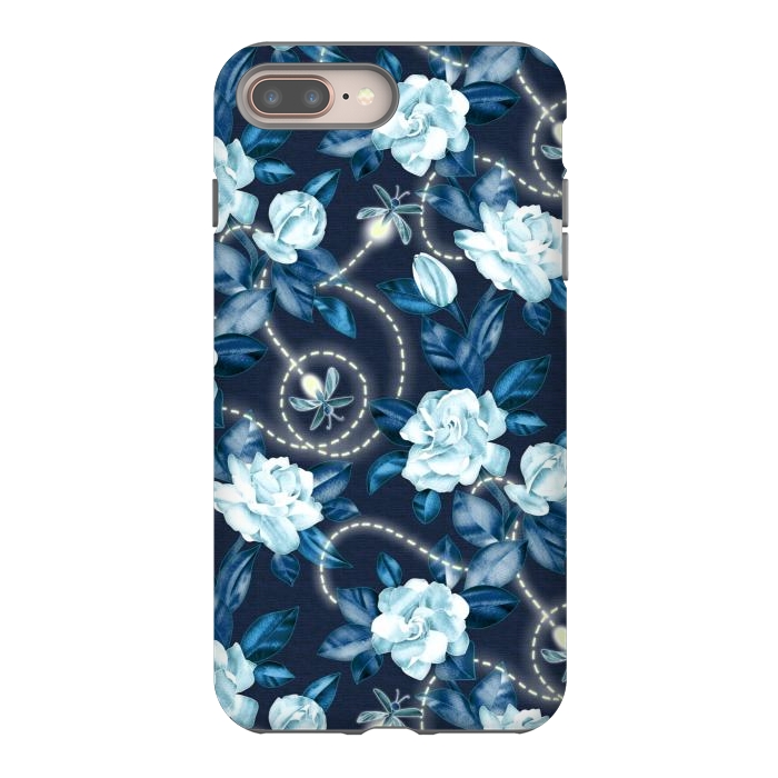 iPhone 8 plus StrongFit Midnight Sparkles - fireflies and flowers by Micklyn Le Feuvre