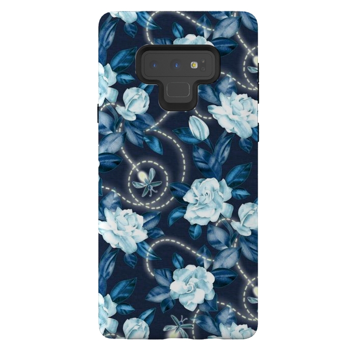 Galaxy Note 9 StrongFit Midnight Sparkles - fireflies and flowers by Micklyn Le Feuvre
