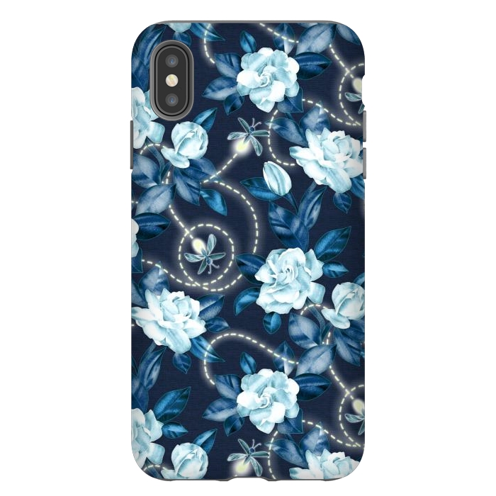 iPhone Xs Max StrongFit Midnight Sparkles - fireflies and flowers by Micklyn Le Feuvre
