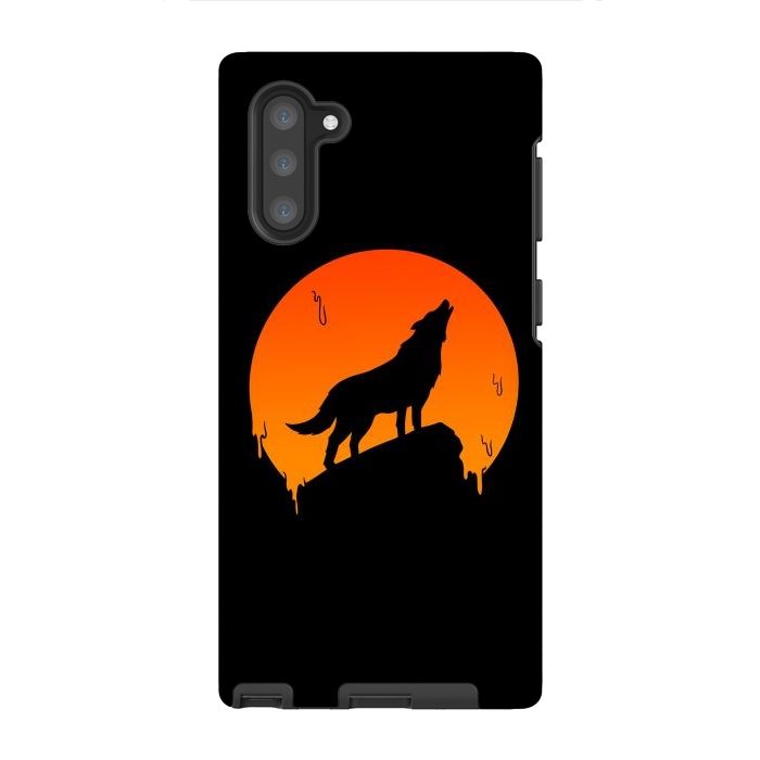 Galaxy Note 10 StrongFit Wolf and Moon by Coffee Man