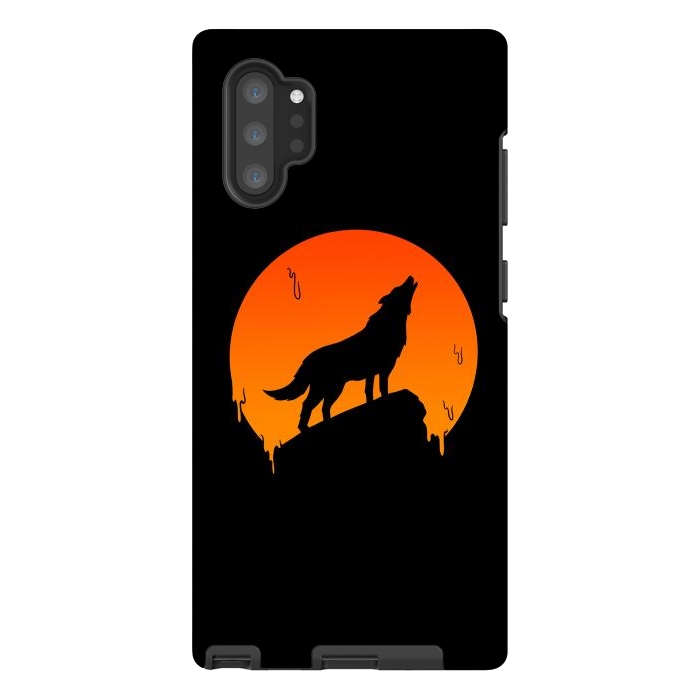 Galaxy Note 10 plus StrongFit Wolf and Moon by Coffee Man