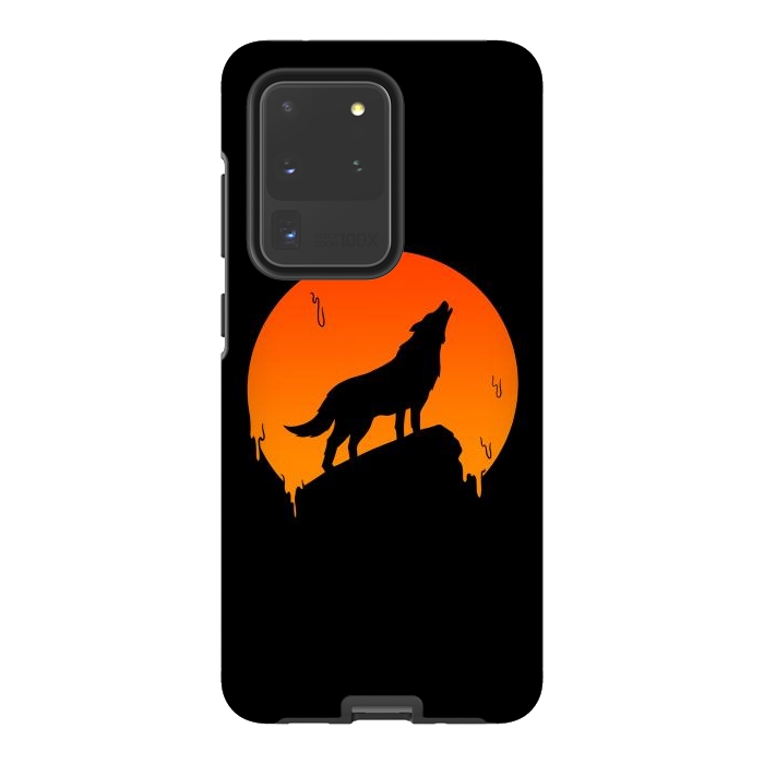Galaxy S20 Ultra StrongFit Wolf and Moon by Coffee Man