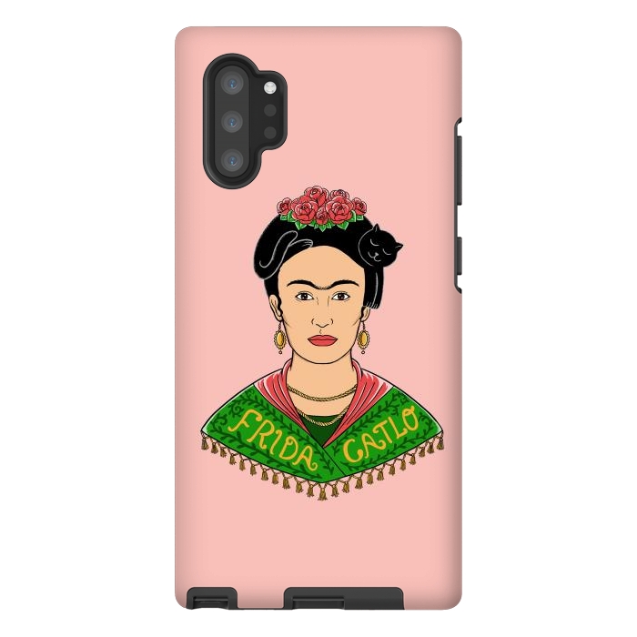 Galaxy Note 10 plus StrongFit Frida Catlo Pink by Coffee Man