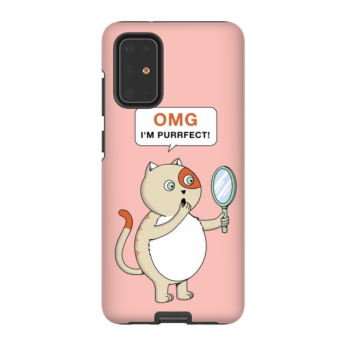 Galaxy S20 Plus StrongFit Cat Perfect Pink by Coffee Man