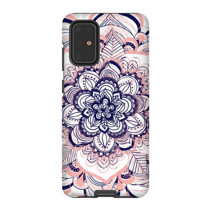 Galaxy S20 Plus StrongFit Purple, Blue and Pink Netted Mandala by Tangerine-Tane