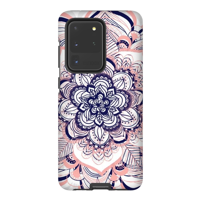 Galaxy S20 Ultra StrongFit Purple, Blue and Pink Netted Mandala by Tangerine-Tane