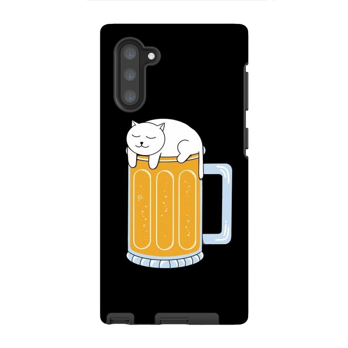 Galaxy Note 10 StrongFit Cat beer by Coffee Man