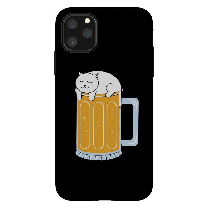 iPhone 11 Pro Max StrongFit Cat beer by Coffee Man