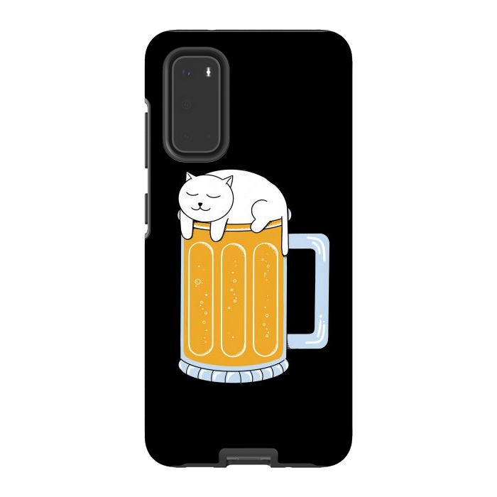 Galaxy S20 StrongFit Cat beer by Coffee Man